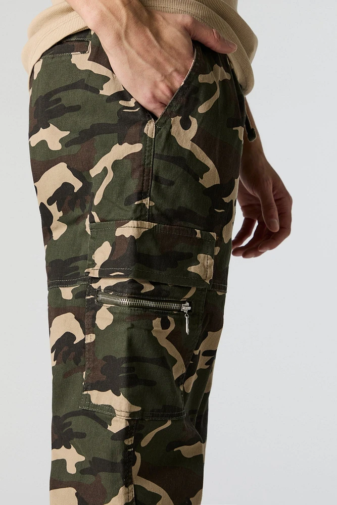 Camo Zipper Pocket Cargo Jogger