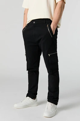 Multi Zipper Pocket Skinny Cargo Pant