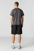 Short cargo avec poches à fermeture glissière et taille coulissante