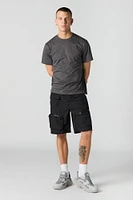 Short cargo avec poches à fermeture glissière et taille coulissante