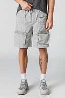 Short cargo avec poches à fermeture glissière et taille coulissante