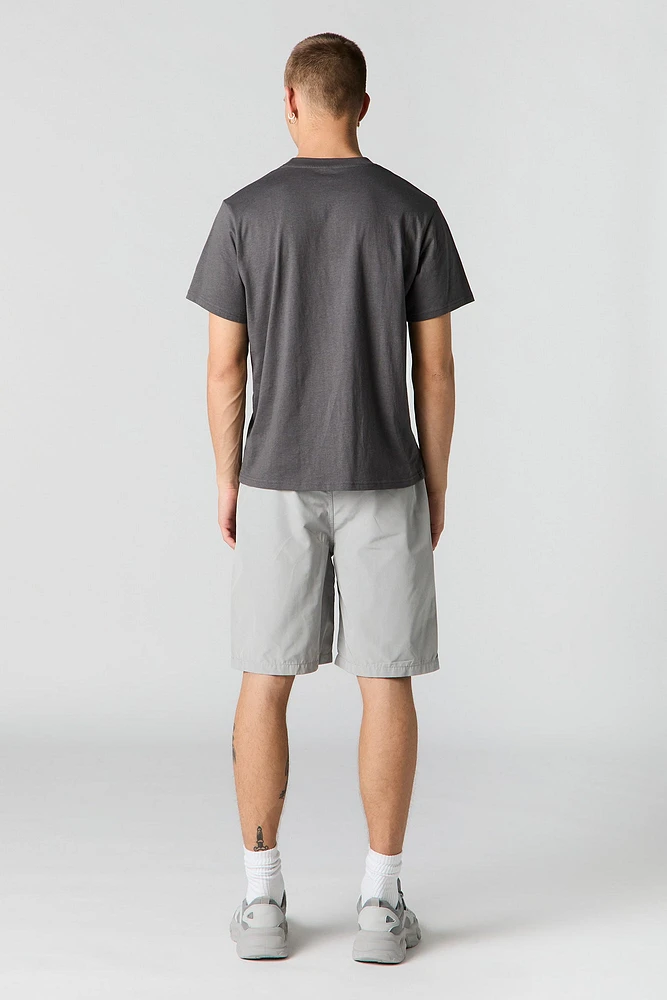 Short cargo avec poches à fermeture glissière et taille coulissante
