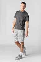 Short cargo avec poches à fermeture glissière et taille coulissante