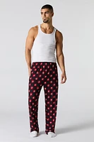 Pantalon de pyjama à imprimé crânes et fleurs