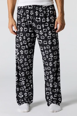 Pantalon de pyjama à imprimé signe dollar