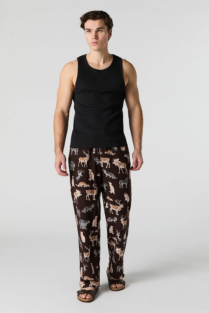 Pantalon de pyjama à imprimé faune