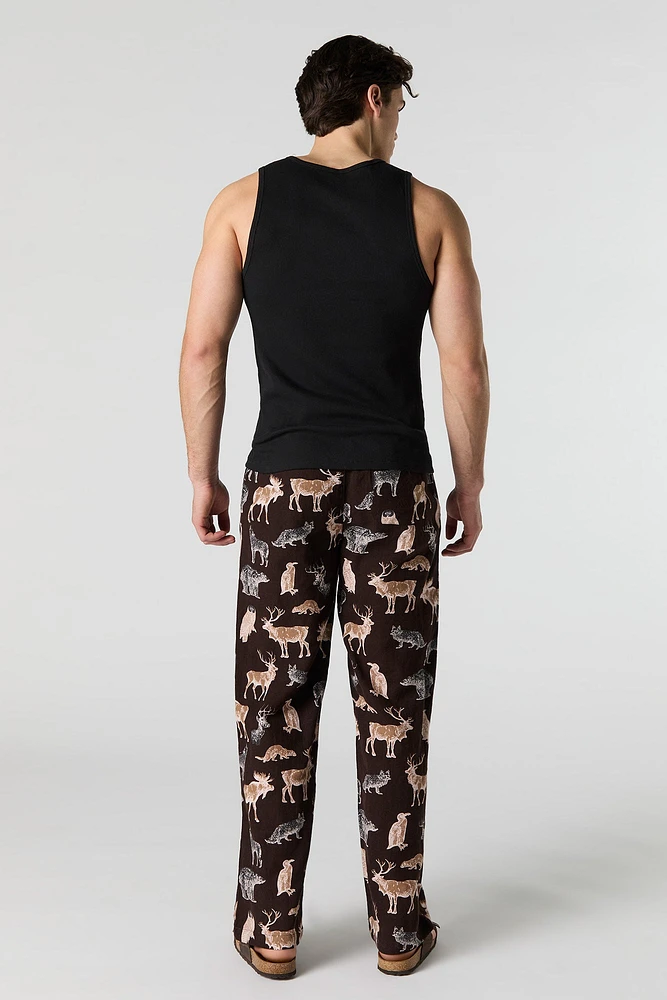 Pantalon de pyjama à imprimé faune