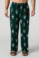 Teddy Bear Print Pajama Pant