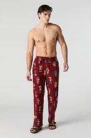 Cool Teddy Bear Print Pajama Pant