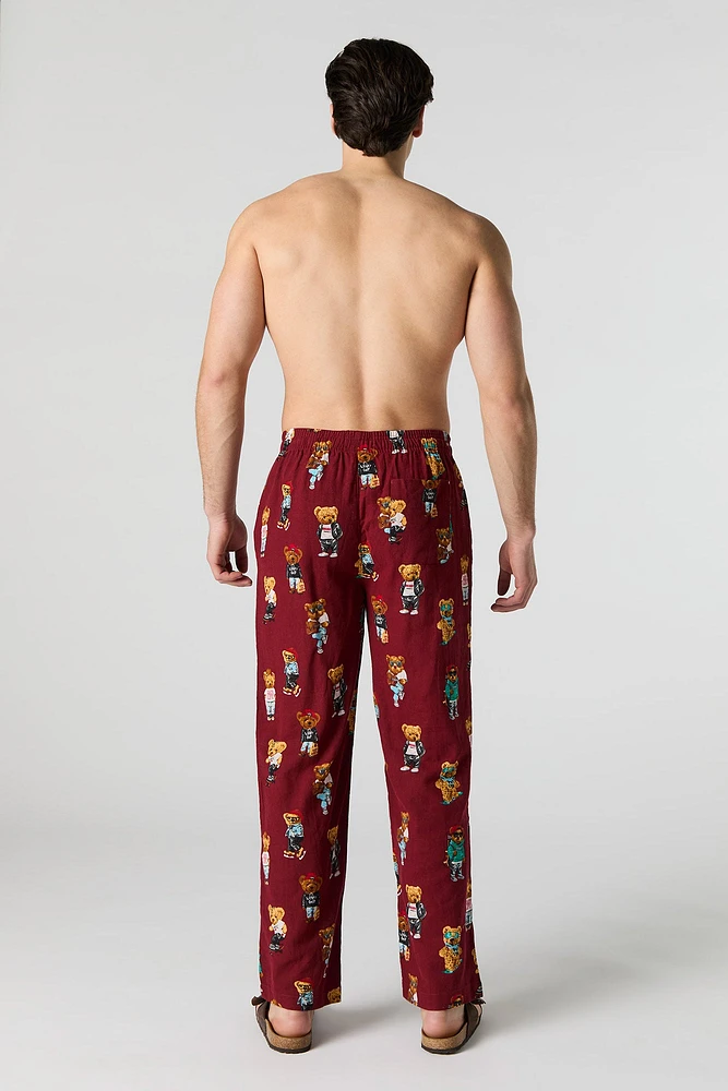 Cool Teddy Bear Print Pajama Pant