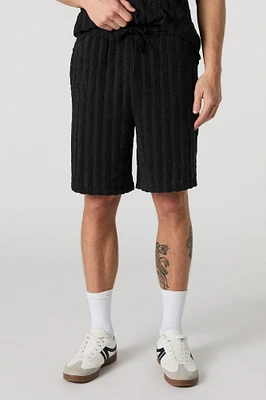 Terry Striped Drawstring Short