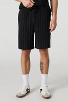 Terry Striped Drawstring Short