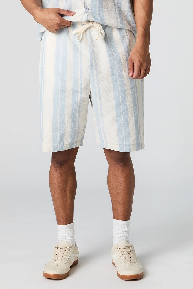 Short rayé à taille coulissante