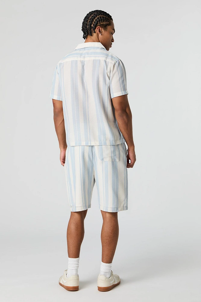 Short rayé à taille coulissante