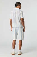Short rayé à taille coulissante