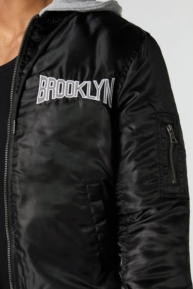 New York Embroidered Bomber Jacket