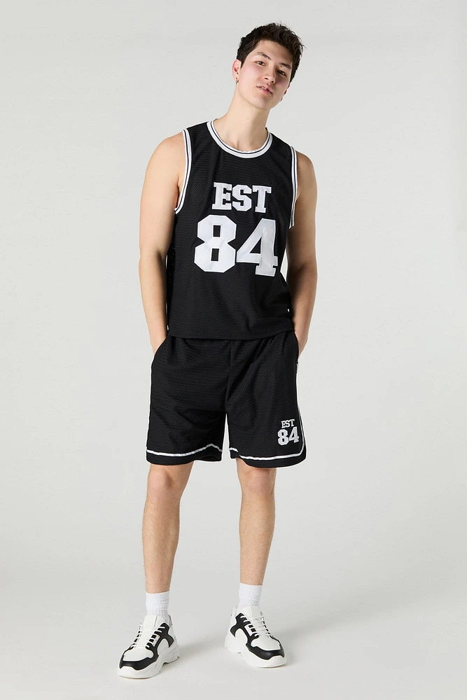 Jersey de basketball en filet avec motif brodé Est 84