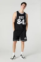 Jersey de basketball en filet avec motif brodé Est 84