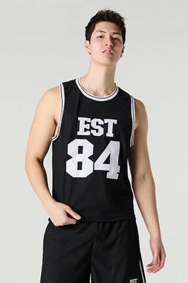 Jersey de basketball en filet avec motif brodé Est 84