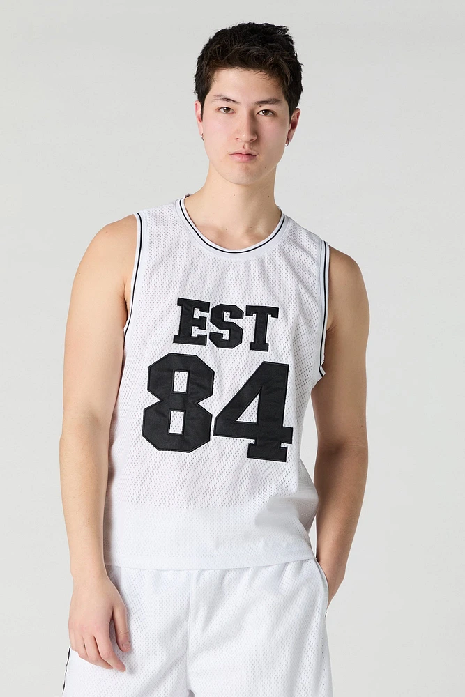 Jersey de basketball en filet avec motif brodé Est 84