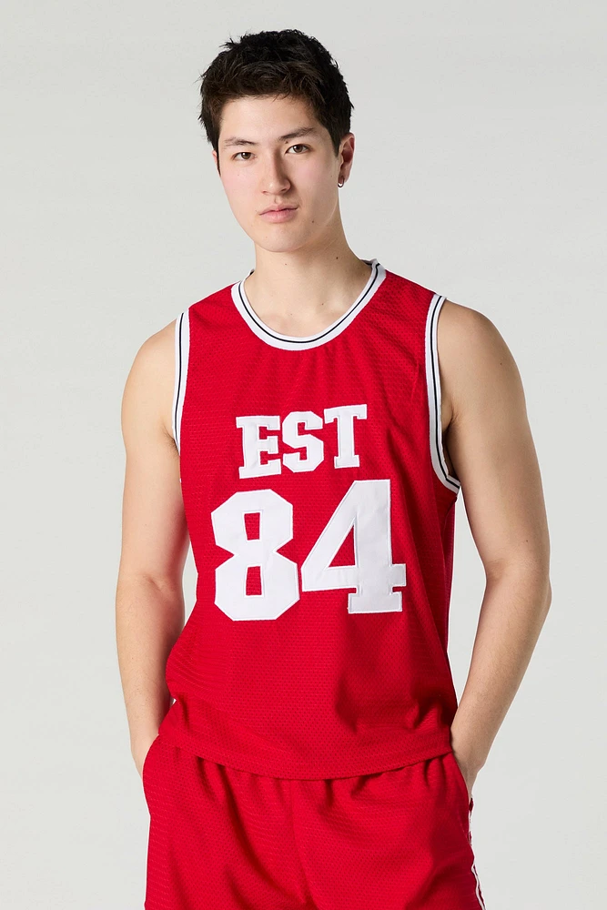 Est 84 Embroidered Mesh Basketball Jersey