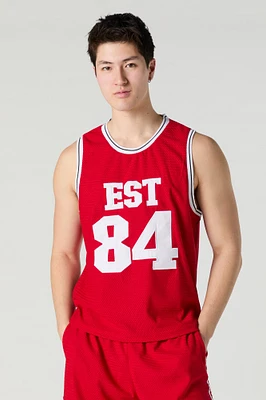 Est 84 Embroidered Mesh Basketball Jersey