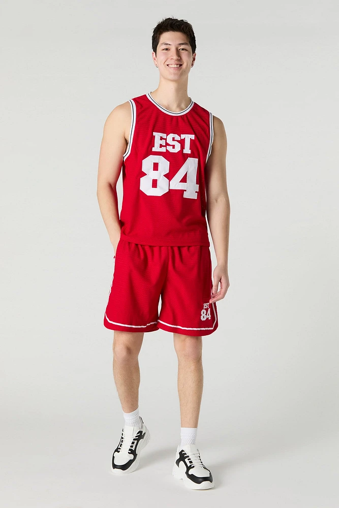 Est 84 Embroidered Mesh Basketball Jersey