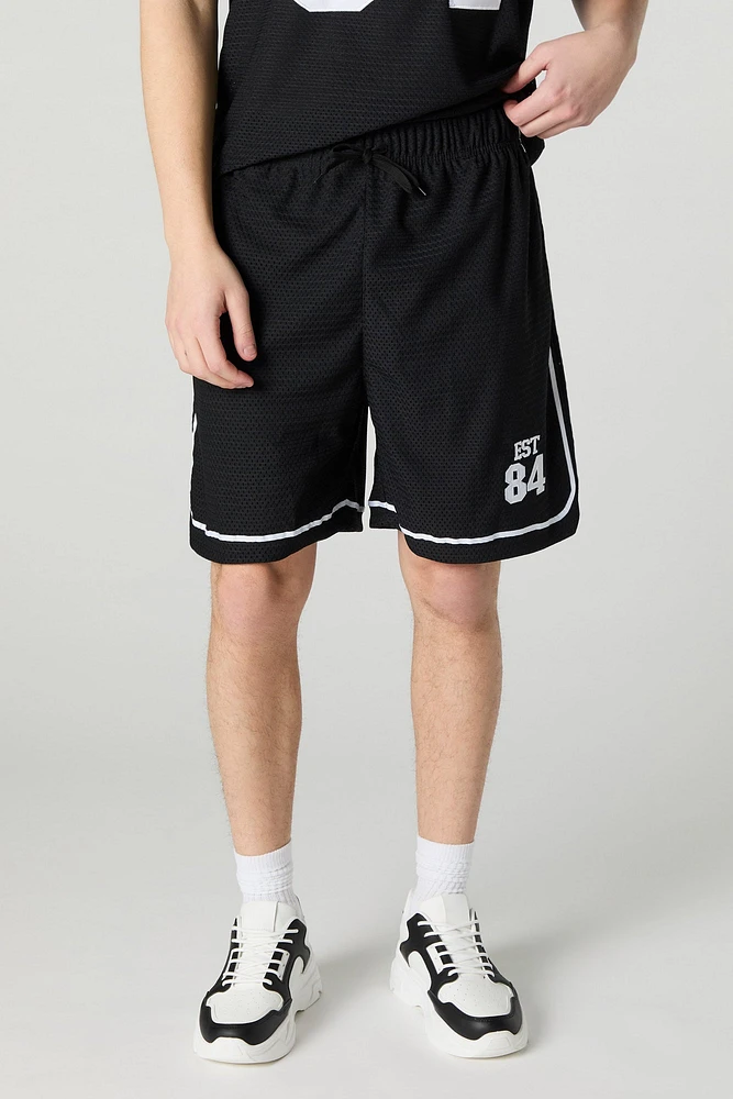 Est 84 Embroidered Mesh Basketball Short