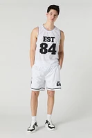 Short de basketball en filet avec motif brodé Est 84