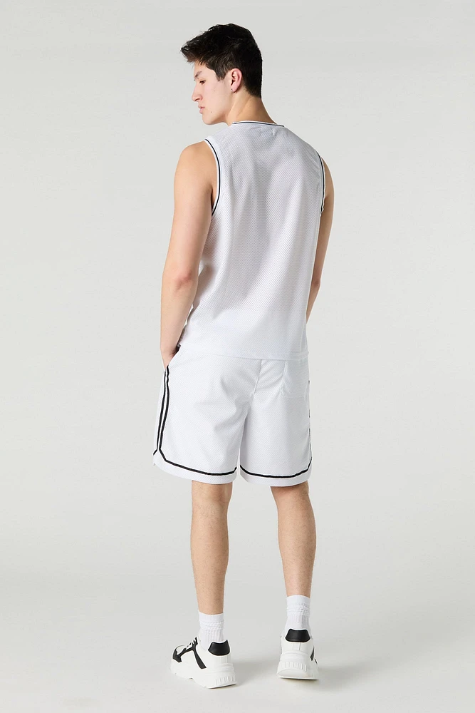 Est 84 Embroidered Mesh Basketball Short