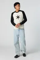 Star Graphic Raglan Long Sleeve Top