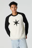 Star Graphic Raglan Long Sleeve Top