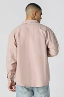 Haut texturé boutonné à manche longue