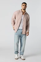 Textured Button-Up Long Sleeve Top