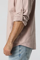 Textured Button-Up Long Sleeve Top