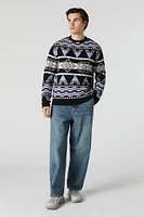 Fair Isle Jacquard Knit Sweater