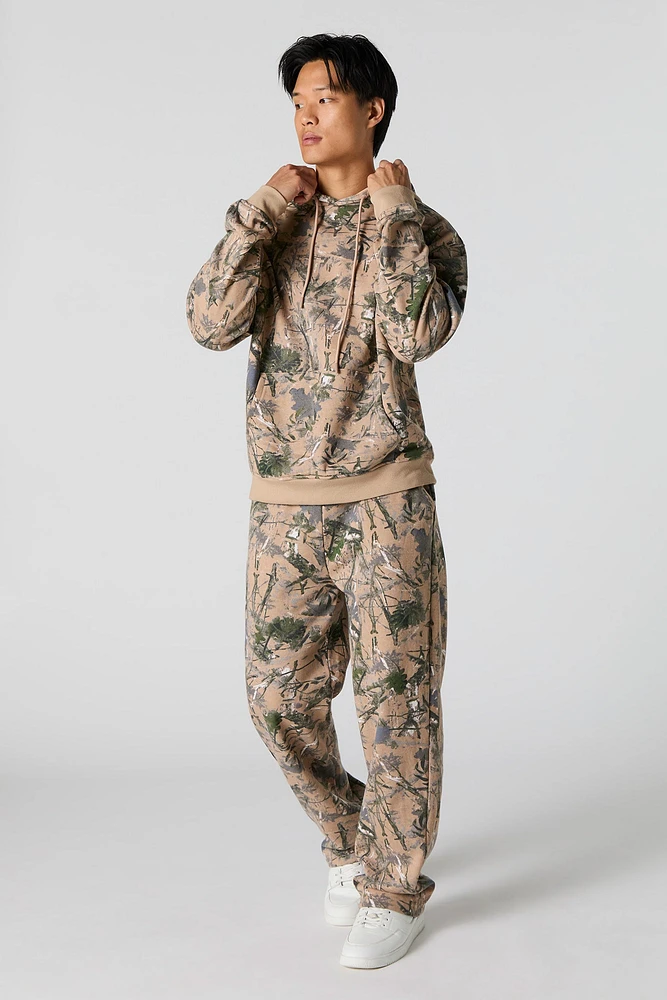 Pantalon d'entraînement en molleton avec imprimé Forêt et motif camouflage