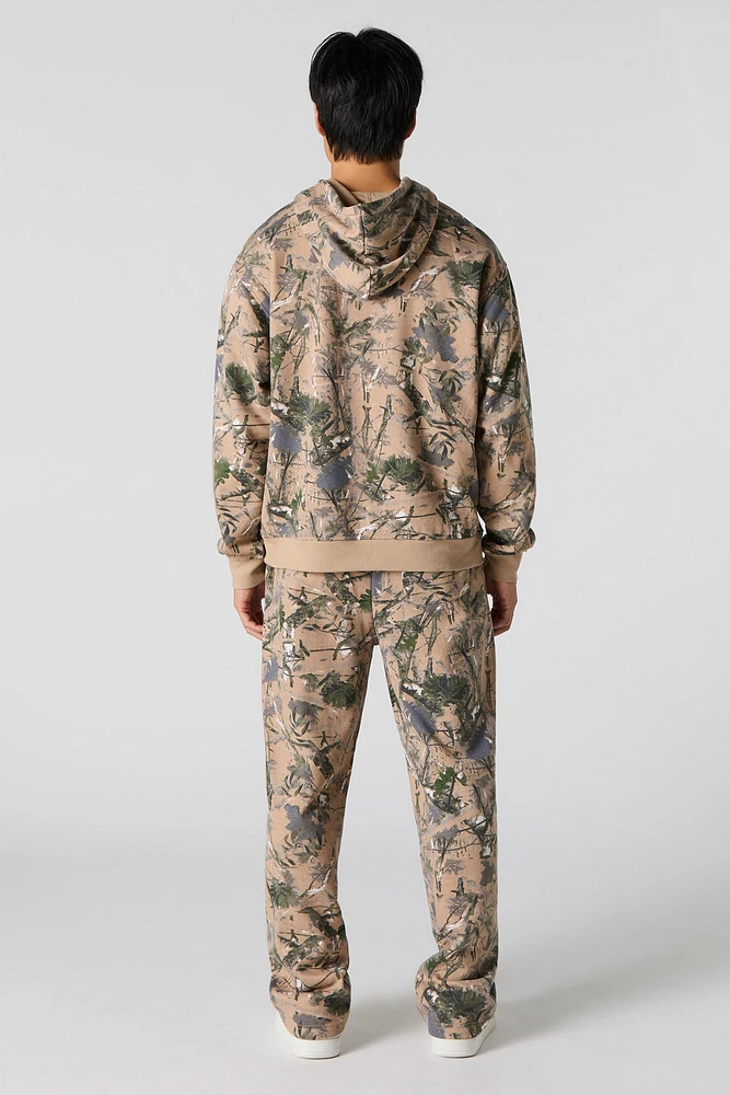 Pantalon d'entraînement en molleton avec imprimé Forêt et motif camouflage