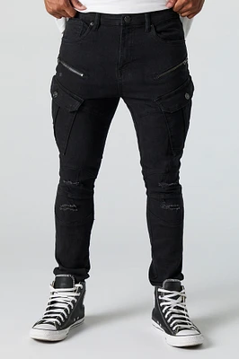 Distressed Cargo Skinny Jean