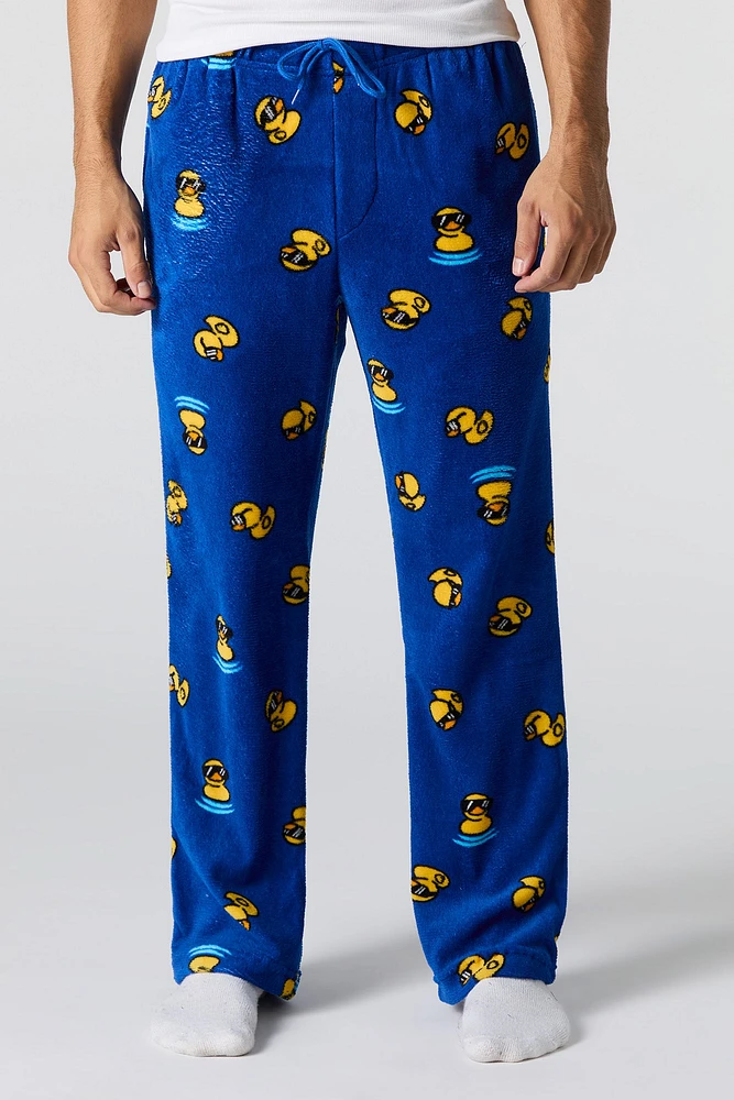 Pantalon de pyjama en peluche à imprimé Canard caoutchouc