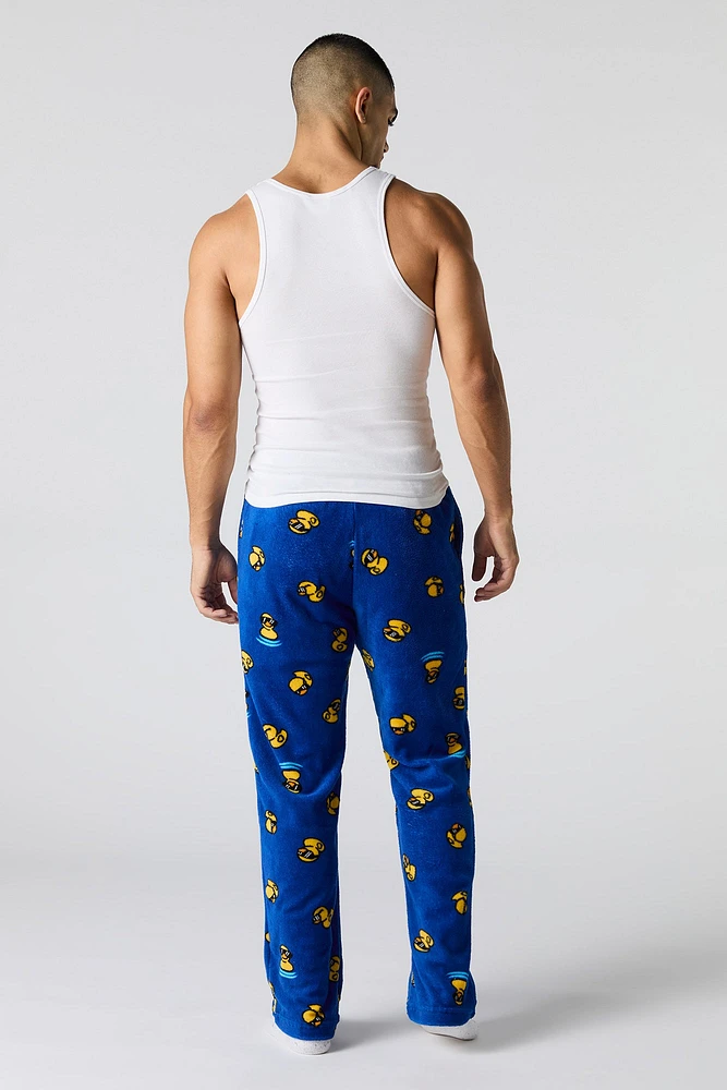 Pantalon de pyjama en peluche à imprimé Canard caoutchouc