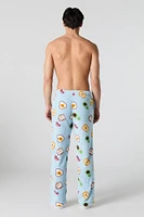 Pantalon de pyjama pelucheux à imprimé déjeuner