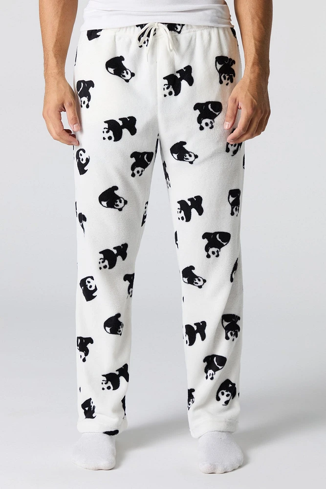 Pantalon de pyjama en peluche à imprimé Panda