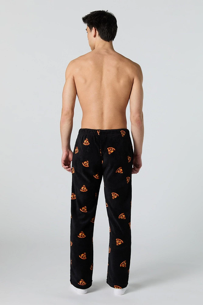 Pantalon de pyjama en peluche Ã  imprimÃ© Pizza