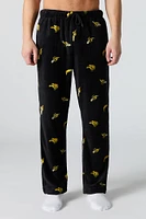 Pantalon de pyjama en peluche à imprimé Banane