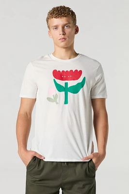 T-shirt à imprimé Flower