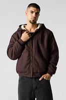 Blouson doublé de Sherpa avec fermeture à glissière