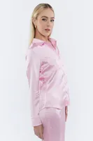 Satin Button-Up Shirt