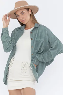 Button-Up Corduroy Top