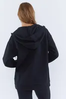 Fleece Zip-Up Oversized Hoodie